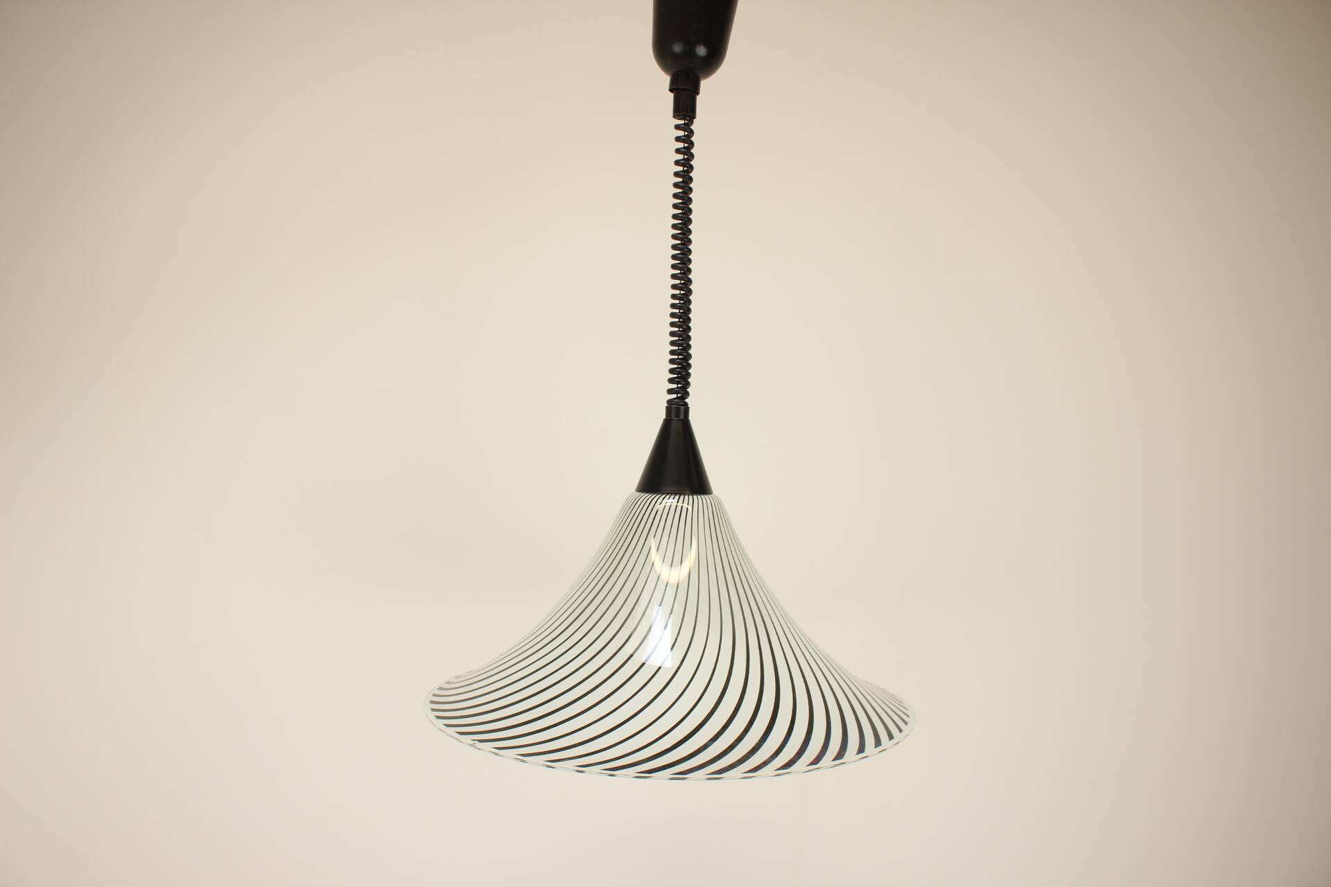 1960's Mid-Century Glass Chandelier in the style of "Trumpet", Czechoslovakia