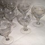 Set of 12 stemware chiseled flowers vintage 60-70 years