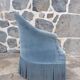 Blue velvet toad armchair