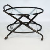 Ebonized Wood and Glass Bar Cart by Cesare Lacca, Italy 1950s