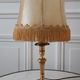 Old lamp in gilded steel and mother-of-pearl lampshade 60-70s