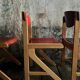 Vintage multicolour Bauhaus-style wooden chair