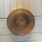 Tabouret tripode rond en bois vintage