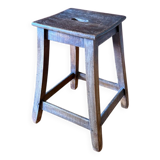 Old workshop stool, solid wood kitchen