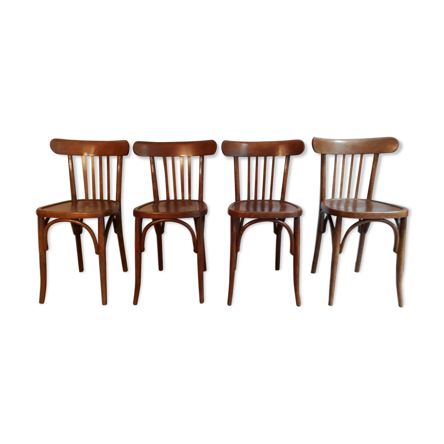 Series of 4 chairs bistro Mahieu 50s