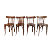 Série de 4 chaises bistrot Mahieu années 50