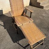 Wicker chaise longue