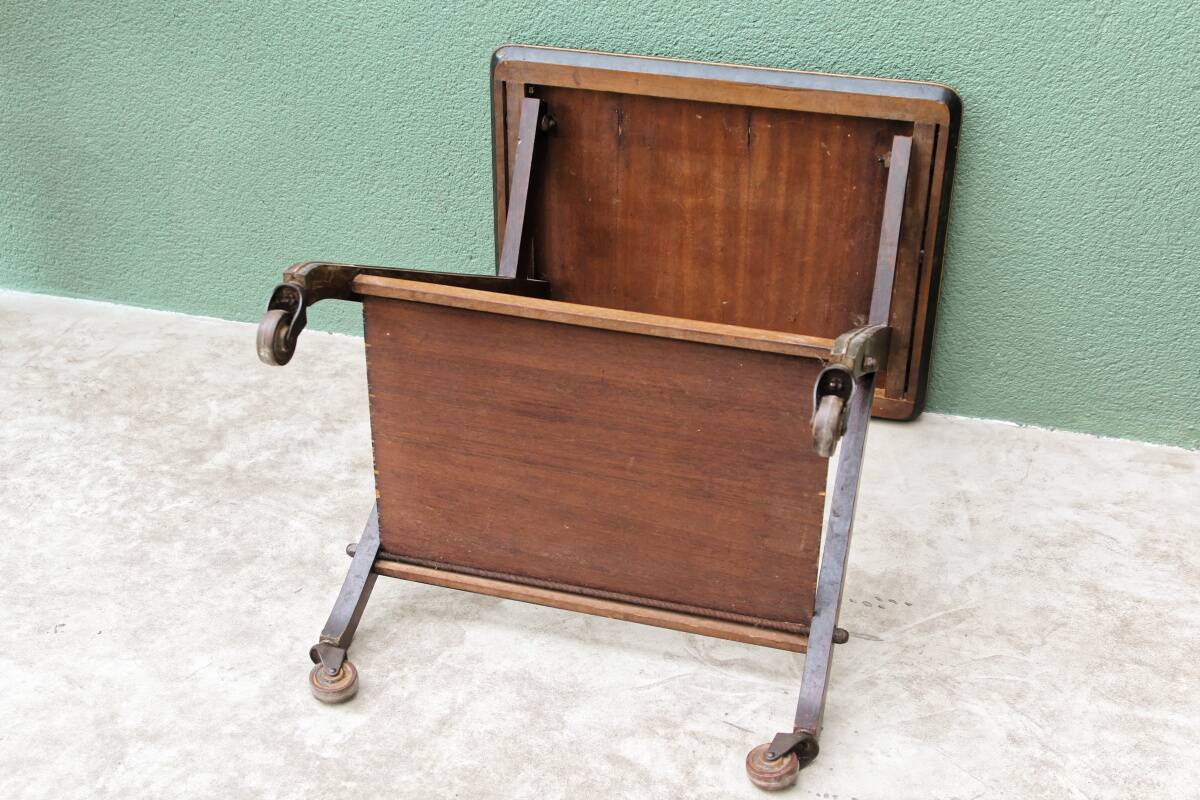 1950s wooden rolling trolley