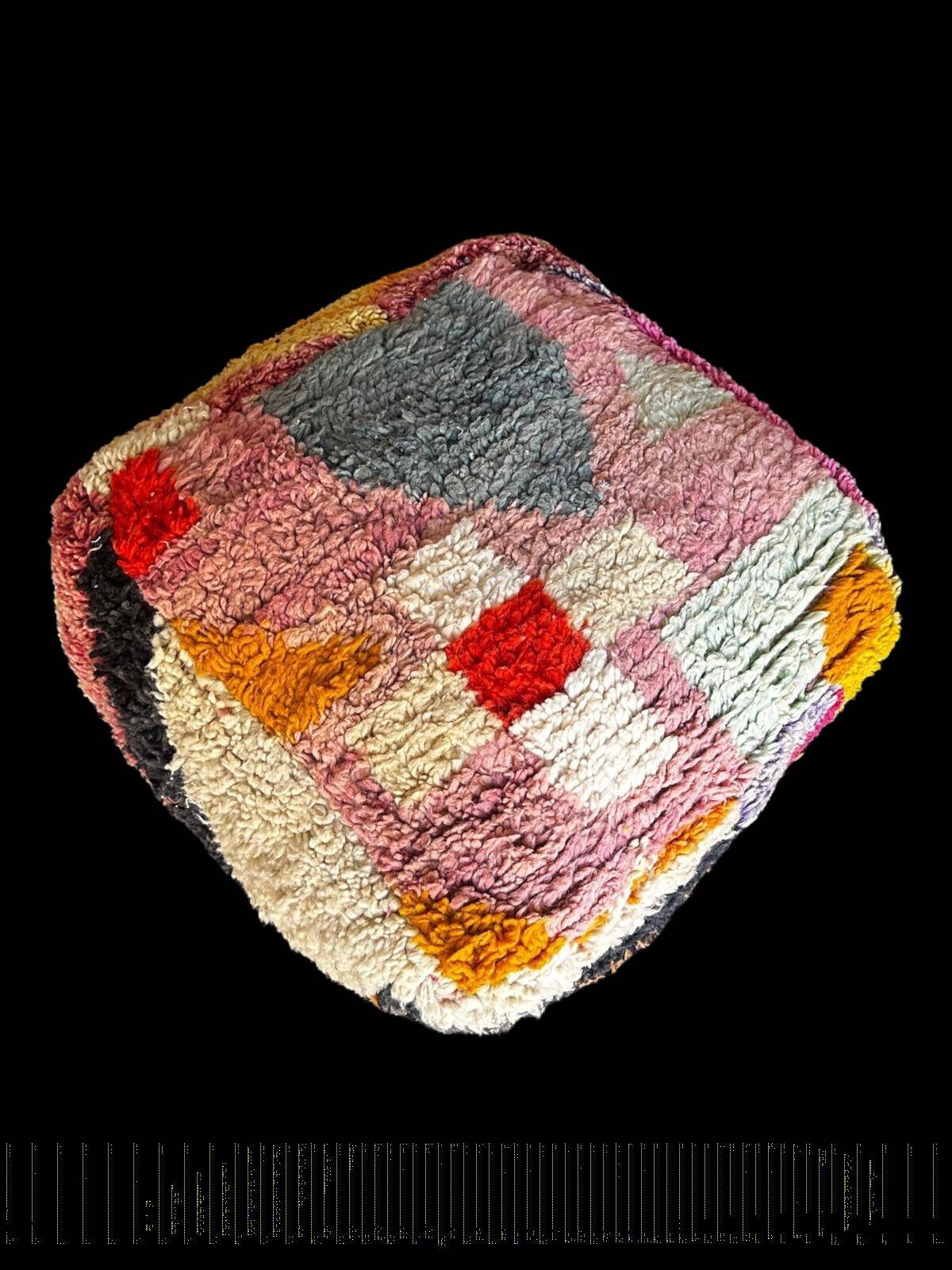 Moroccan wool pouf