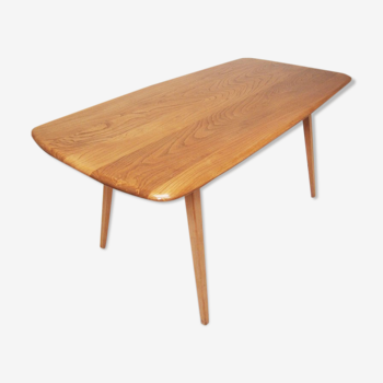 Vintage English Ercol plank dining table
