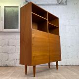 Large vintage Scandinavian teak bookcase, 60s