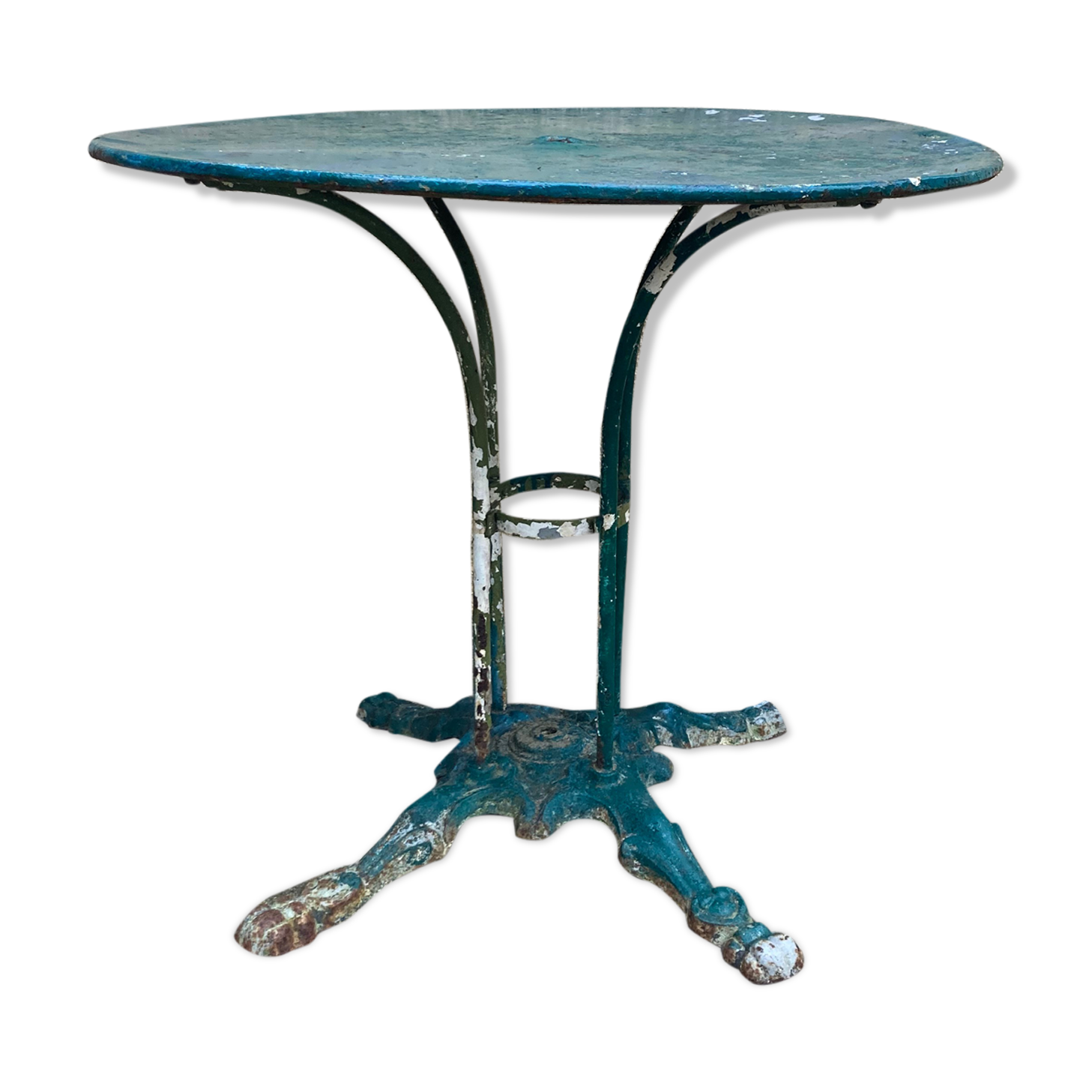 Old wrought iron garden table