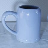 Set of 2 stoneware tankards / mugs 50cl light blue