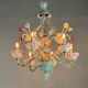 Venetian Rezzonico chandelier in multi-colored Murano glass, circa 1900