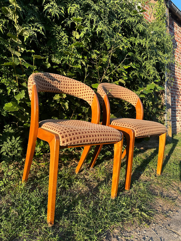Paire de chaises vintage design années 50/60 style Baumann