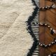 Moroccan Berber carpet beni Ouarain zanafi white and black diamonds 160x250cm