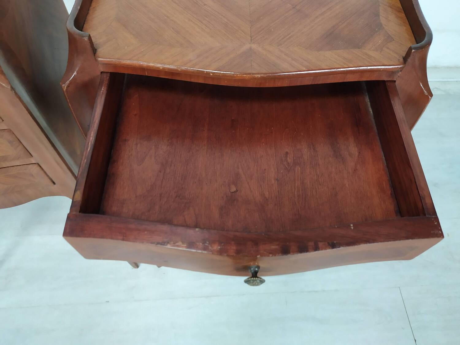 Pair of marquetry bedside tables