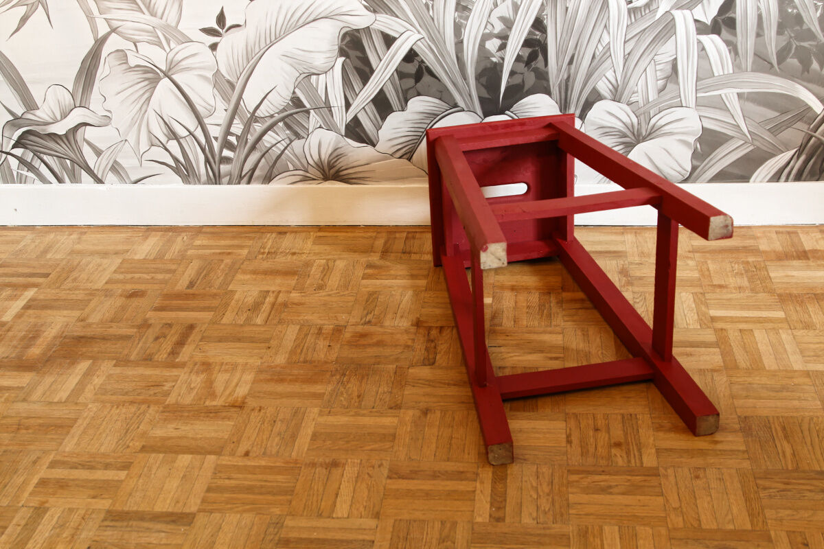 Wooden workshop stool