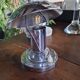 Bauhaus style chrome-plated metal mushroom bedside lamp