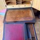 Victorian-era blackened wood and burr walnut Davenport.