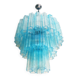 Lustre en verre de murano bleu clair « tronchi » d60-3l