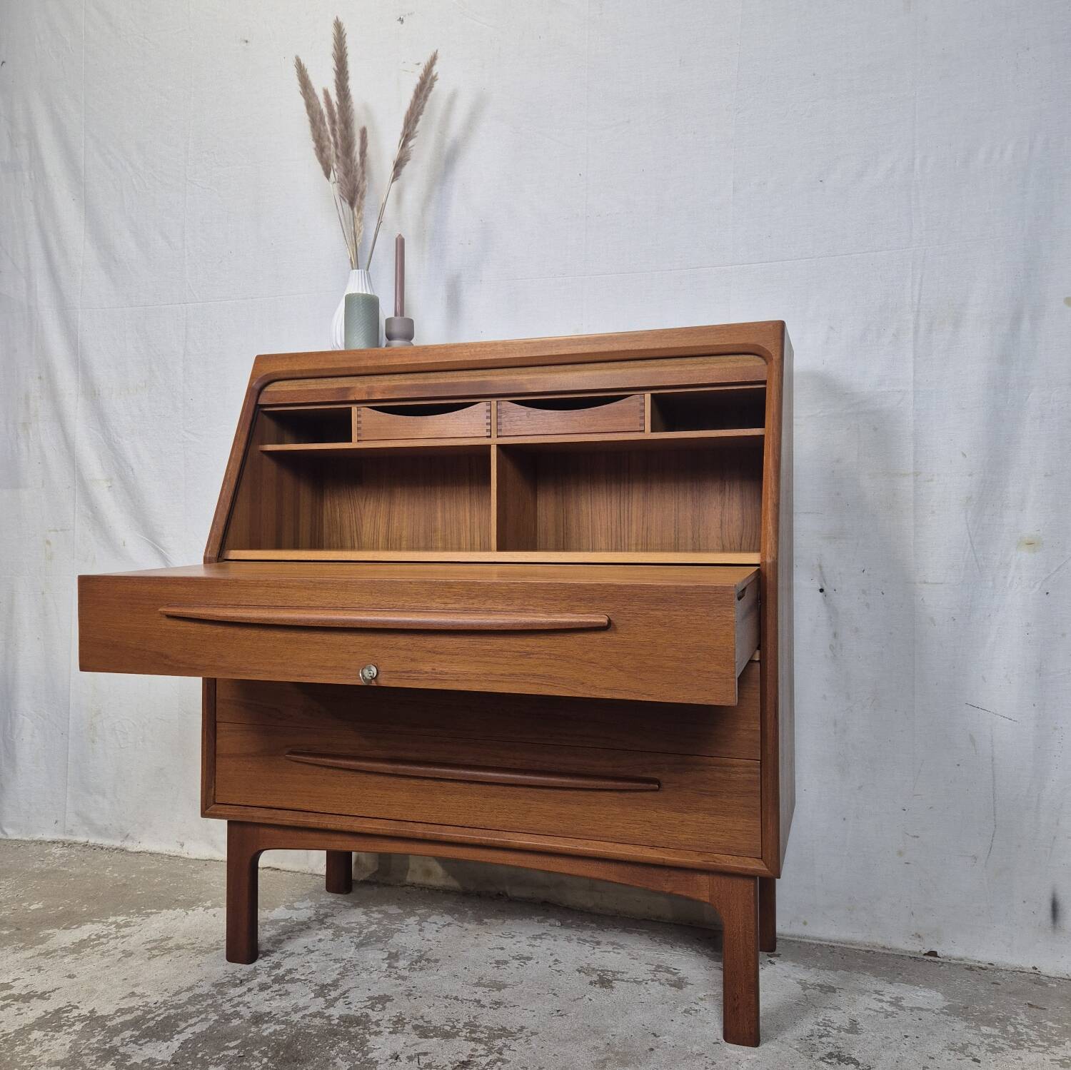 Bernhard Pedersen & Søn, secrétaire danois vintage, coiffeuse