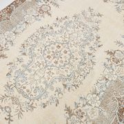 Handmade beige & brown floral  vintage rug