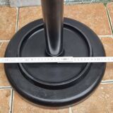 Black lacquered metal coat rack, 8 hooks and umbrella stand, 182 cm