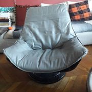 Vintage Swedish leather armchair signed Nelo