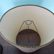 Wooden Desk Lamp with Geometric Design and Fabric Shade, France