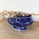 Blue & white marbled ceramic vase, pot cover
