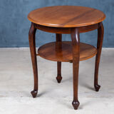 Round antique side table in mahogany