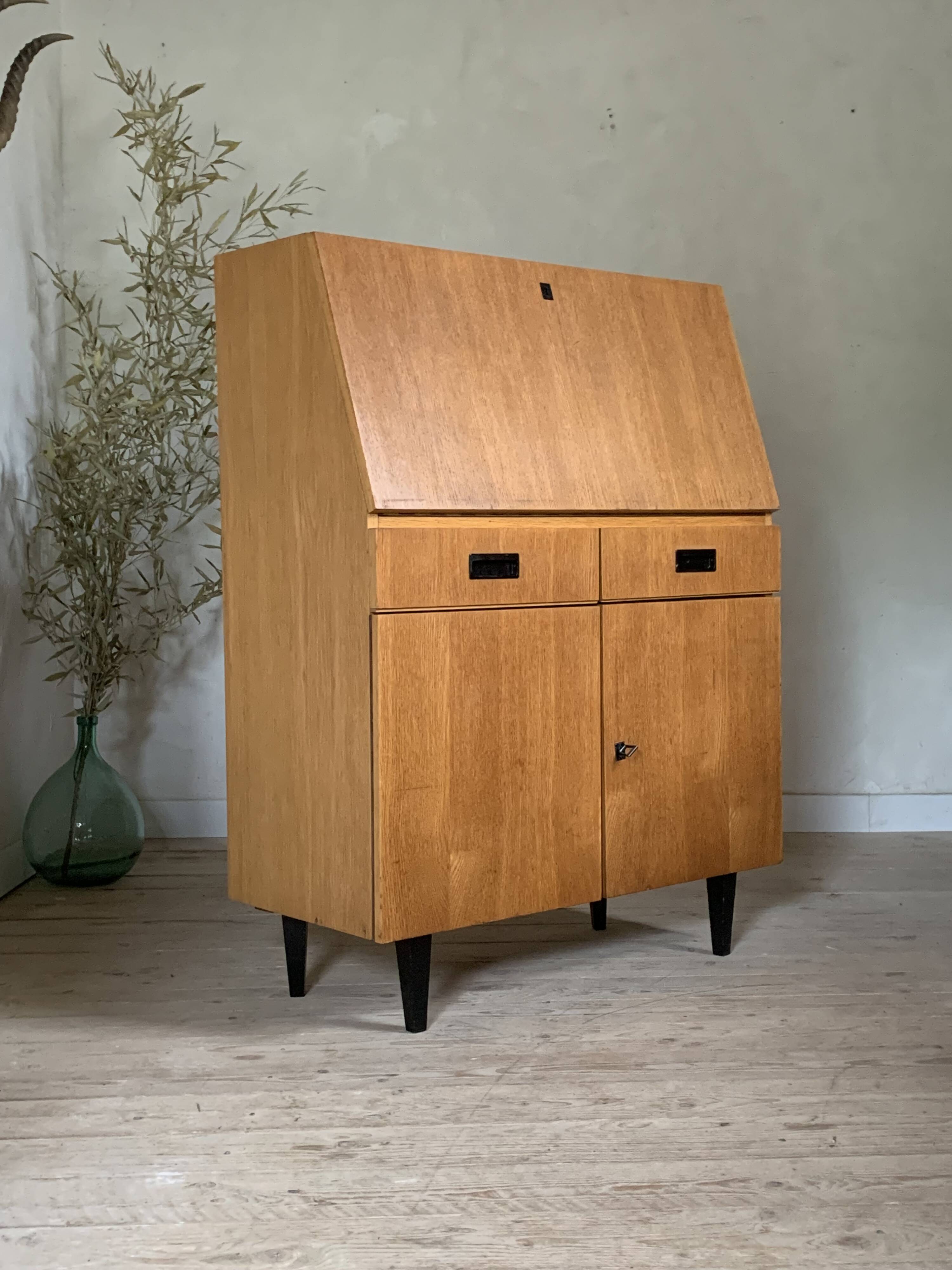 Vintage oak secretary desk