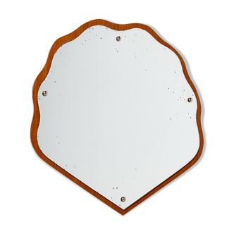 Miroir encadré de teck