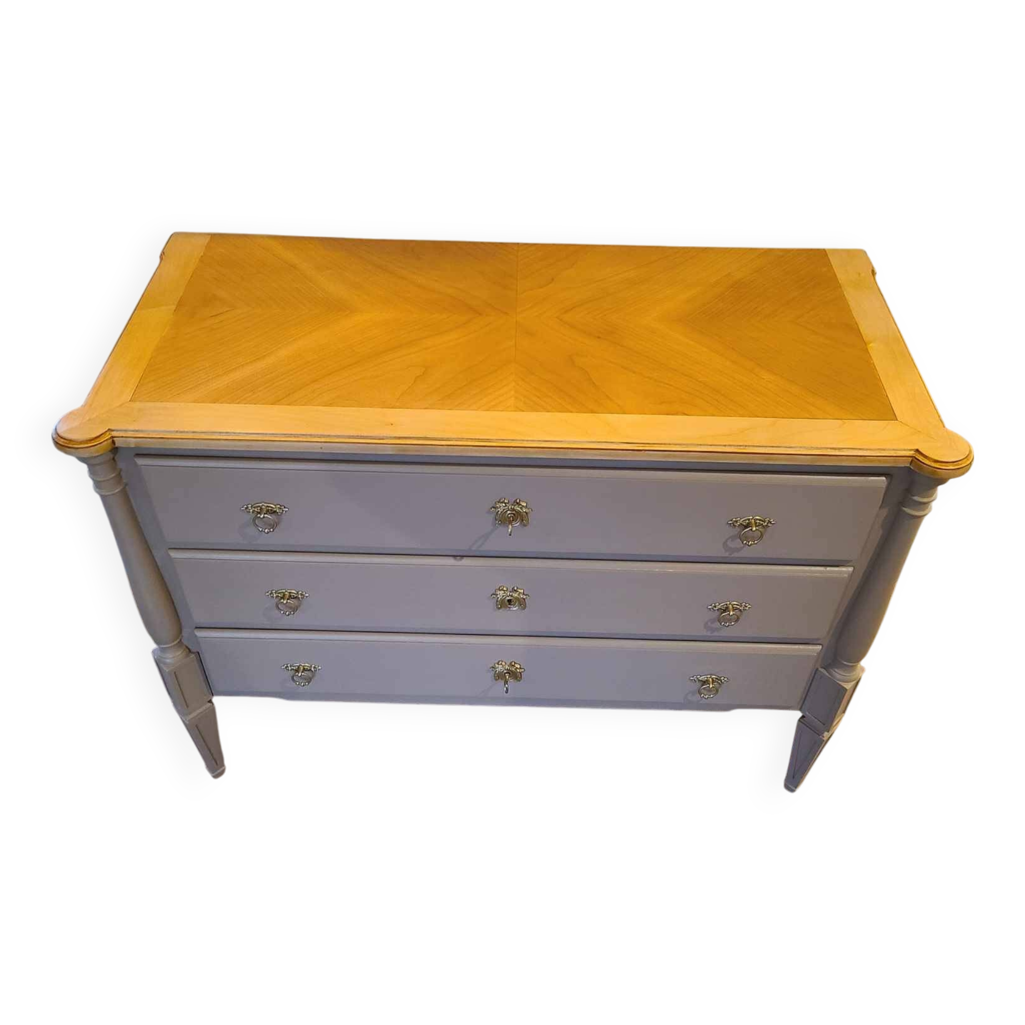 Commode en bois peint