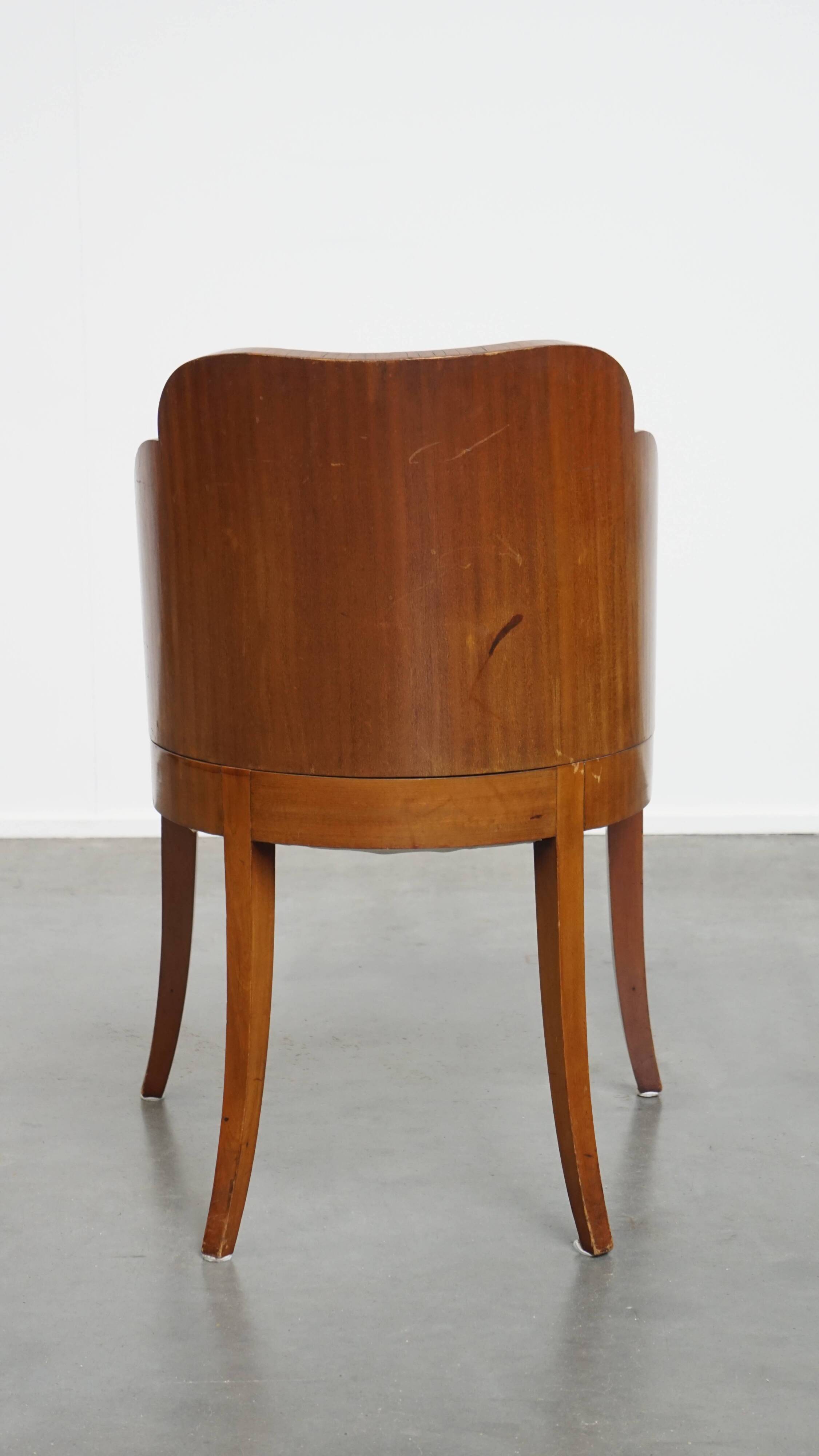 Art Deco “clouds” dining room/side chair with luxurious red upholstery