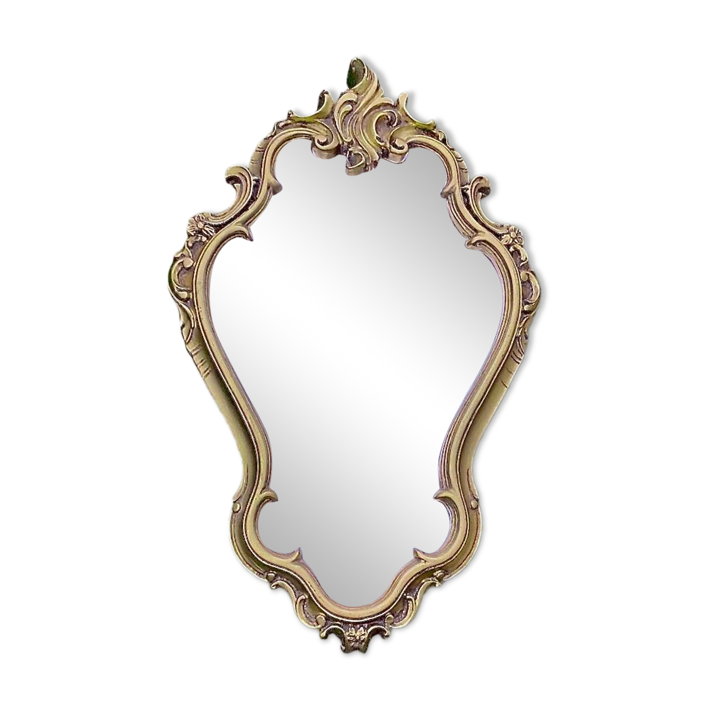 Antique Rococo style gilded resin wall mirror
