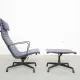 Charles & Ray Eames Chair EA124 & Ottomane EA125 for Vitra/Herman Miller
