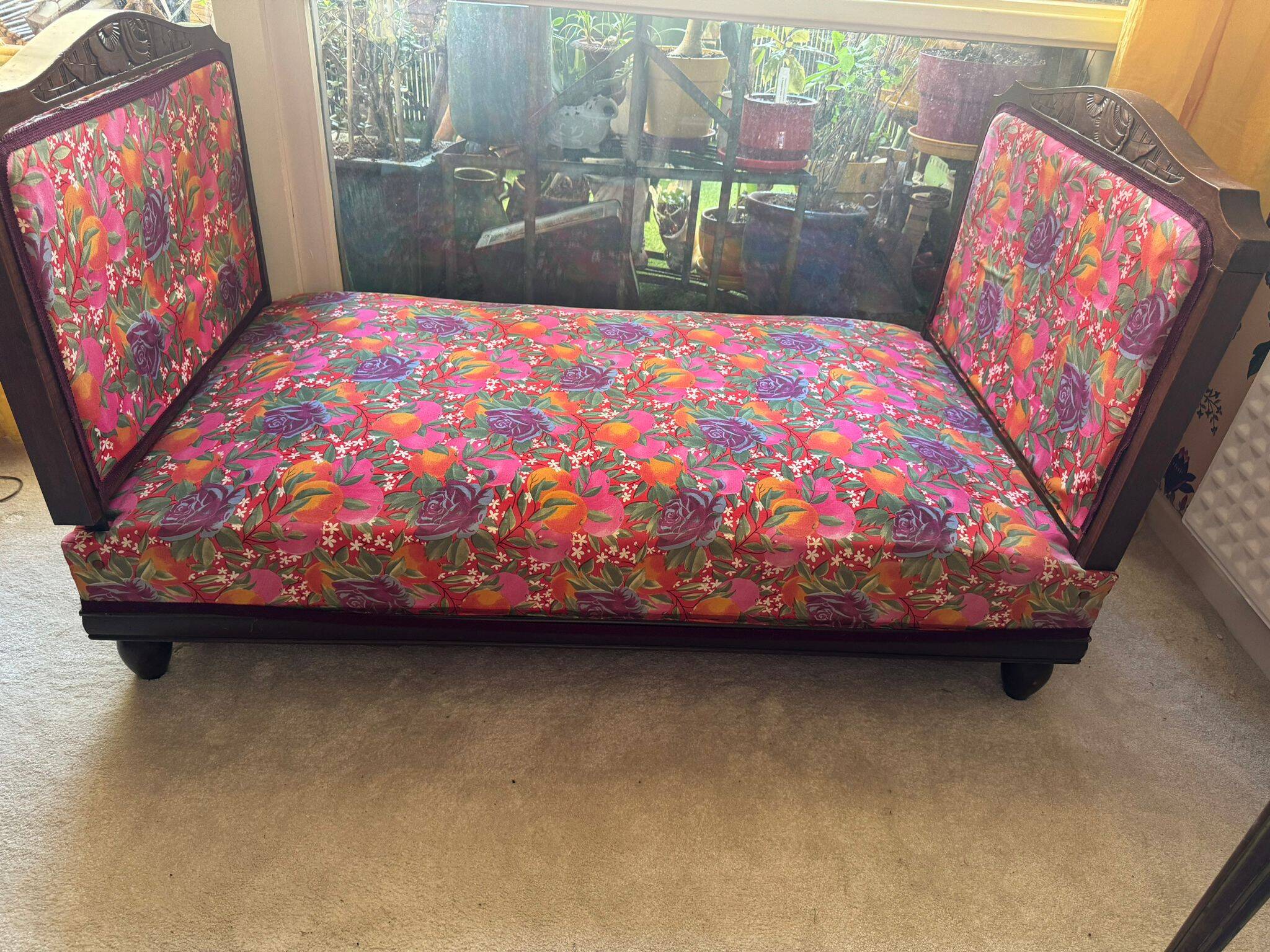 1930s sofa bed original art deco fabric