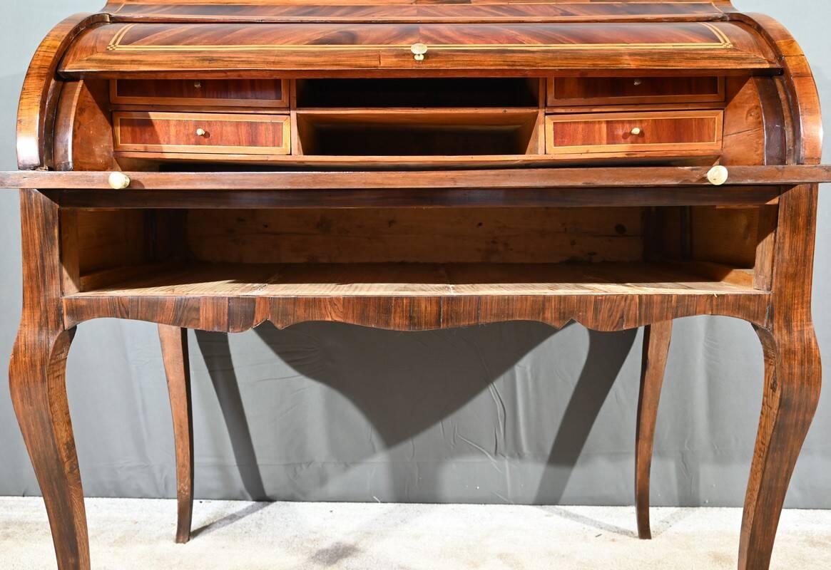 Mahogany and Rosewood Cylinder Desk, Louis XV period – 1st part XVI