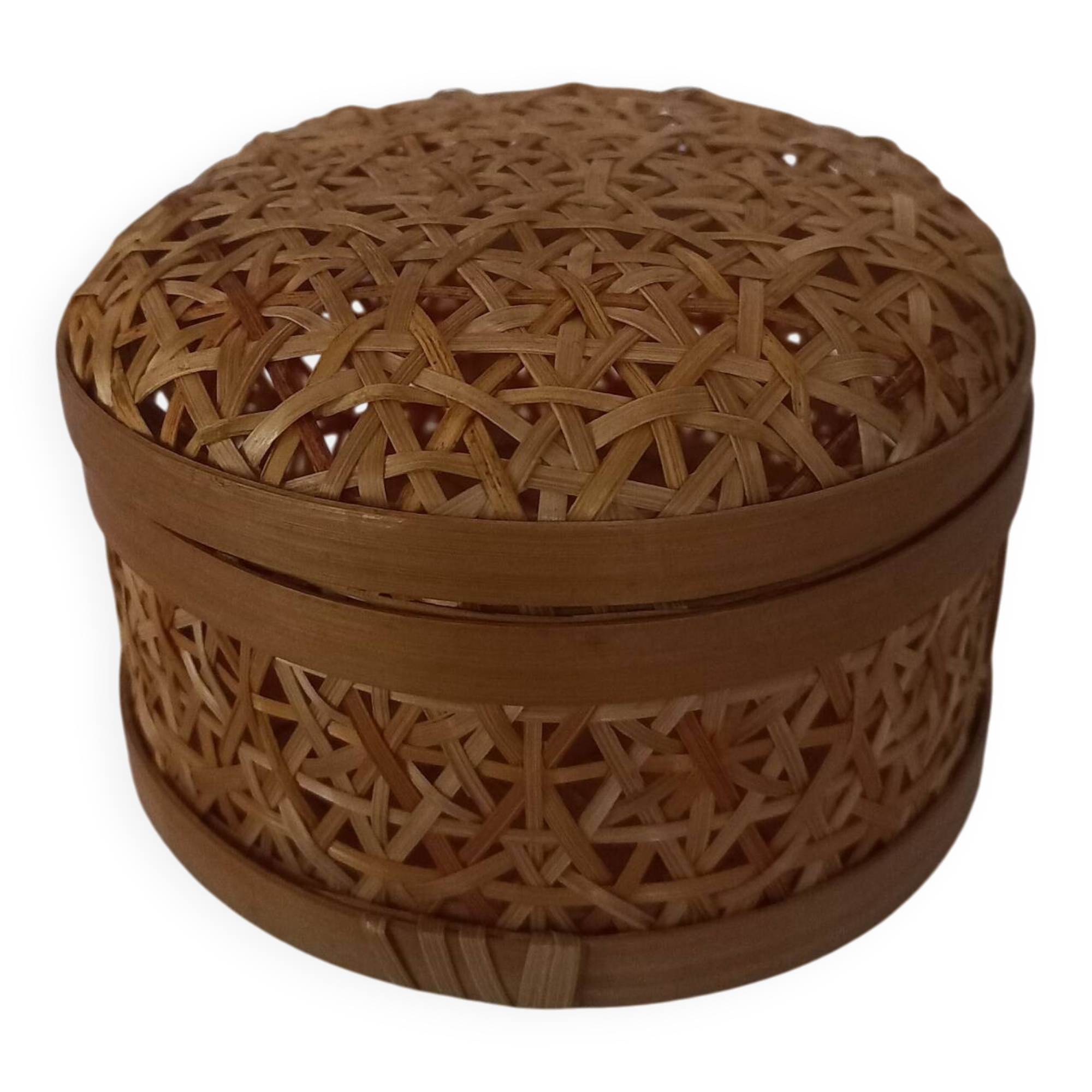 Woven bamboo jewelry box
