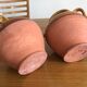 Paire d’arrosoirs vintage terre cuite