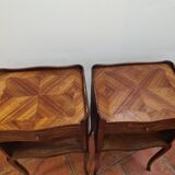 Pair of bedside tables in marquetry