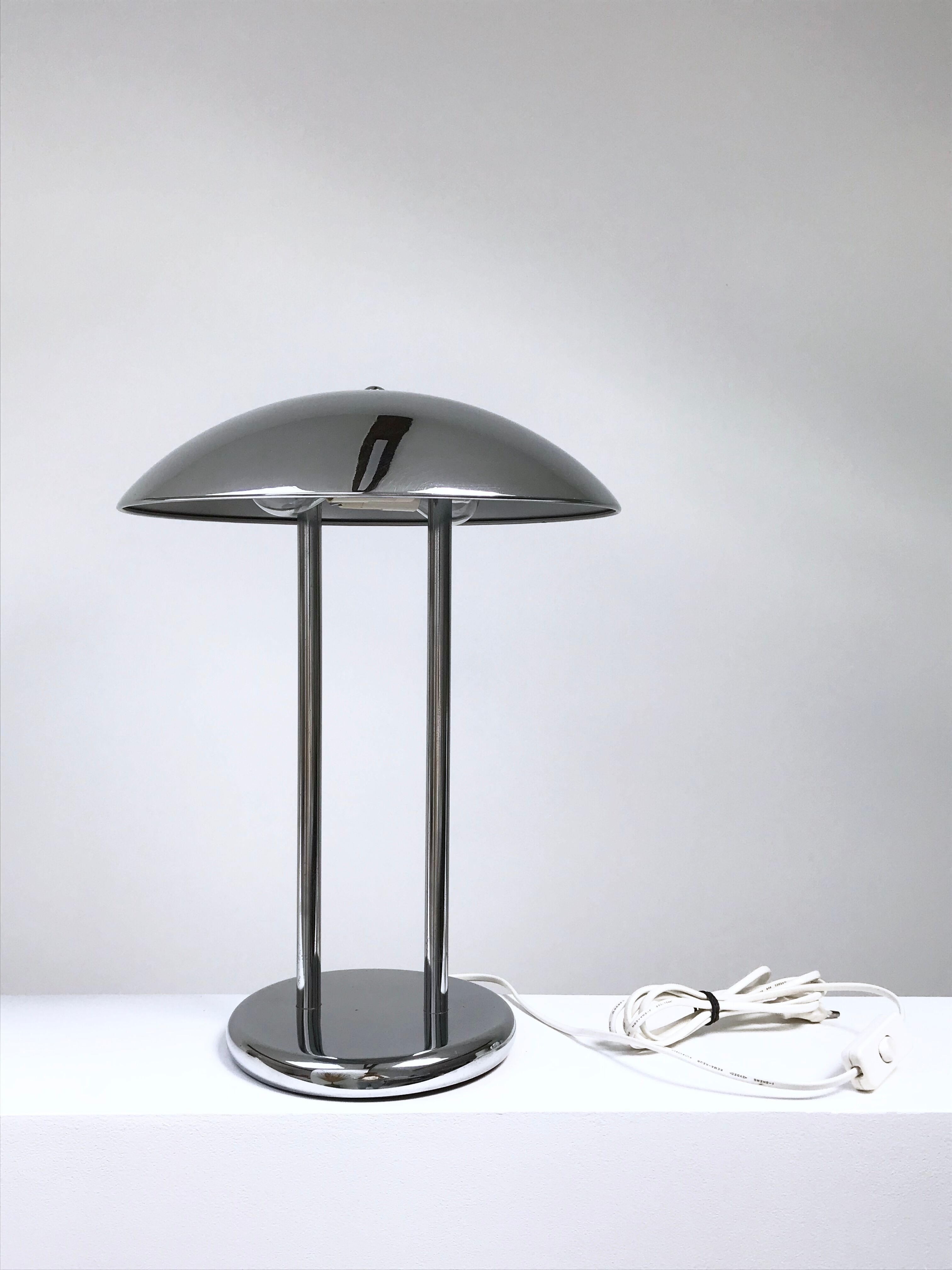 Chrome mushroom lamp, 1980