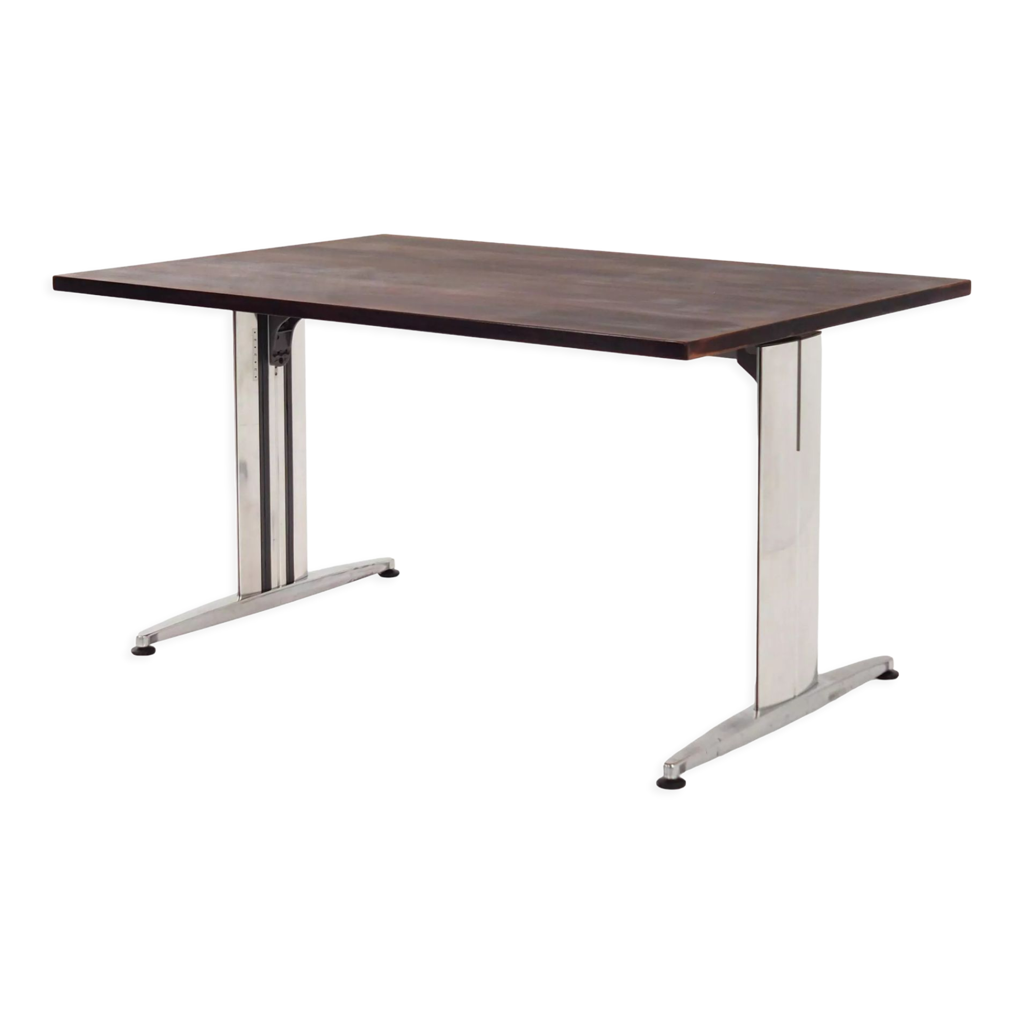 Desk, chrome construction, rosewood top, Scandinavian design