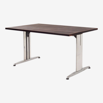 Desk, chrome construction, rosewood top, Scandinavian design