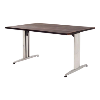 Desk, chrome construction, rosewood top, Scandinavian design