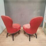 Pair of upholstered toad chairs