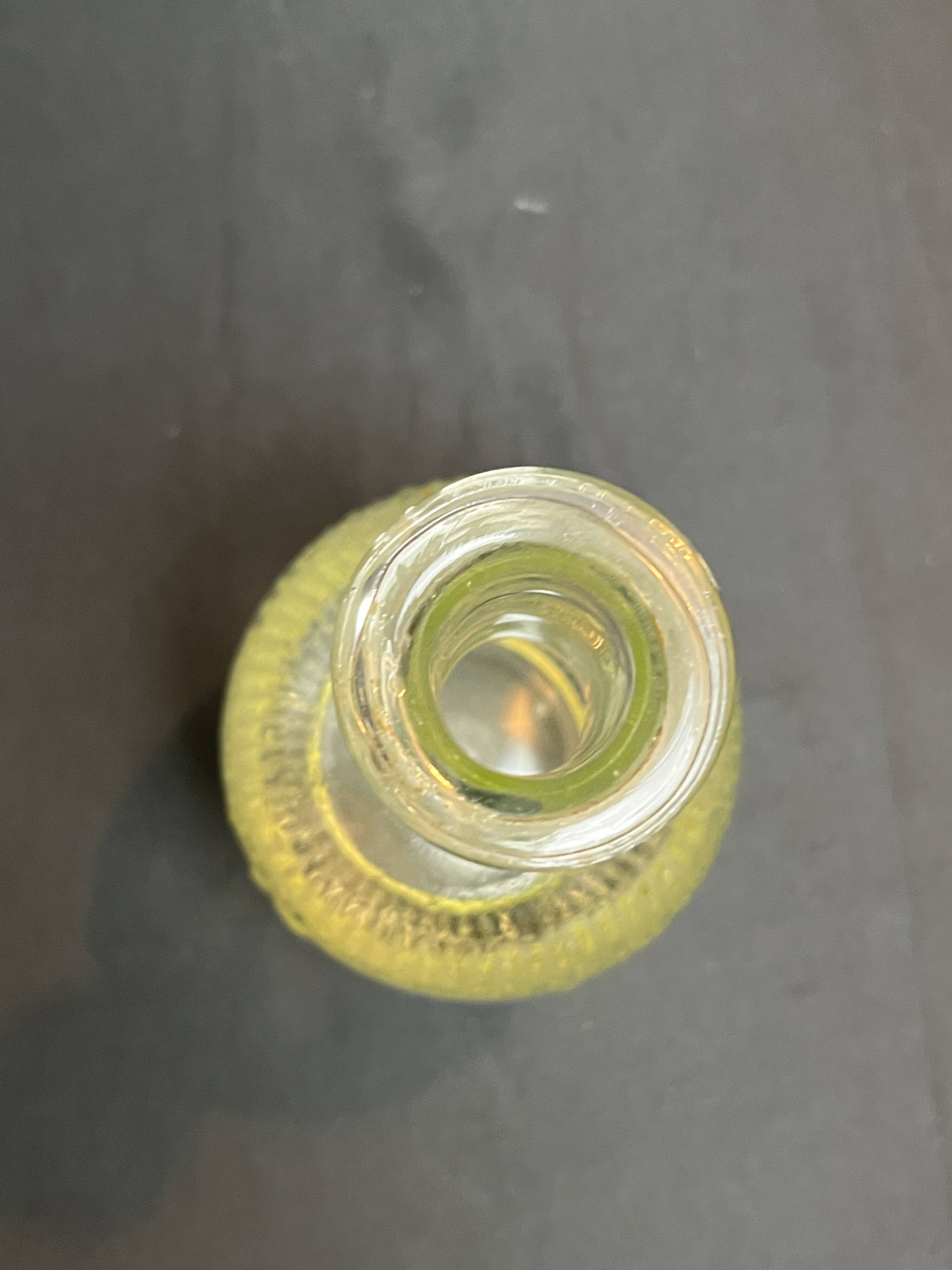 Antique uraline glass carafe bottle from the late 19th century