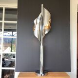 Large Chrome Lamp 3 Lights Space Age Italy 70's Dlg Reggiani